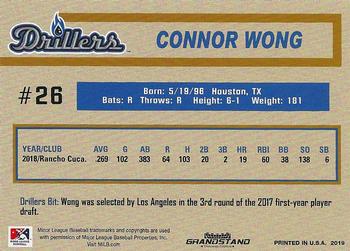 2019 Grandstand Tulsa Drillers #NNO Connor Wong Back