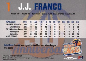 2018 Grandstand St. Lucie Mets #NNO J.J. Franco Back