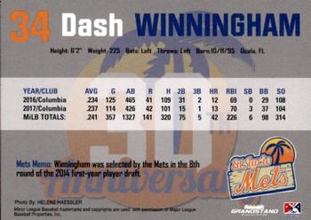 2018 Grandstand St. Lucie Mets #NNO Dash Winningham Back