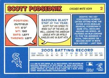 2006 Bazooka - Blue Fortune #2 Scott Podsednik Back