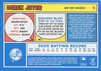 2006 Bazooka - Blue Fortune #5 Derek Jeter Back