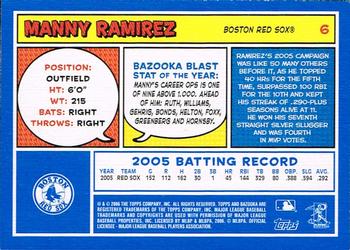 2006 Bazooka - Blue Fortune #6 Manny Ramirez Back
