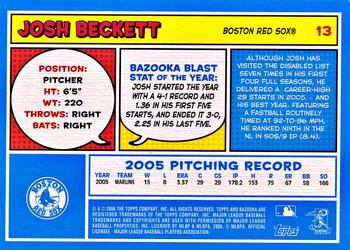 2006 Bazooka - Blue Fortune #13 Josh Beckett Back