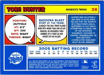 2006 Bazooka - Blue Fortune #28 Torii Hunter Back