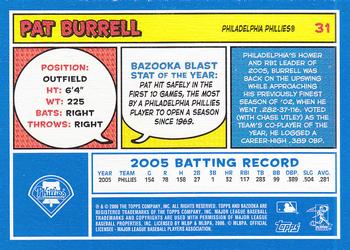 2006 Bazooka - Blue Fortune #31 Pat Burrell Back