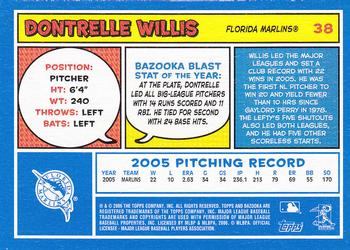 2006 Bazooka - Blue Fortune #38 Dontrelle Willis Back