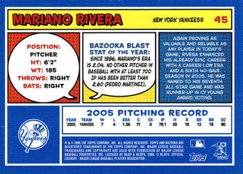 2006 Bazooka - Blue Fortune #45 Mariano Rivera Back