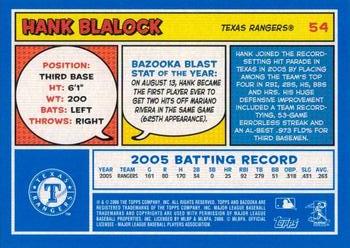 2006 Bazooka - Blue Fortune #54 Hank Blalock Back