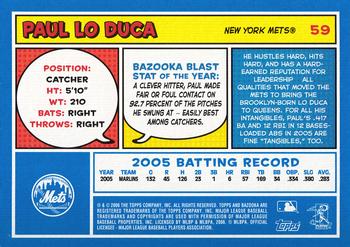 2006 Bazooka - Blue Fortune #59 Paul Lo Duca Back