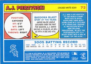 2006 Bazooka - Blue Fortune #72 A.J. Pierzynski Back