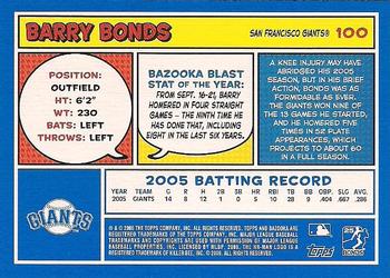 2006 Bazooka - Blue Fortune #100 Barry Bonds Back