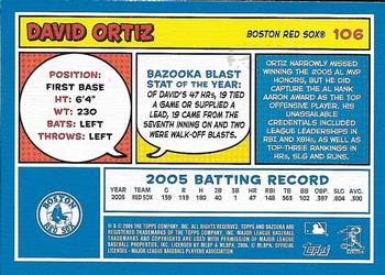2006 Bazooka - Blue Fortune #106 David Ortiz Back