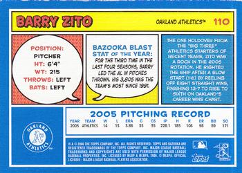 2006 Bazooka - Blue Fortune #110 Barry Zito Back