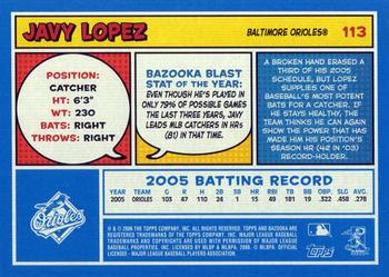 2006 Bazooka - Blue Fortune #113 Javy Lopez Back