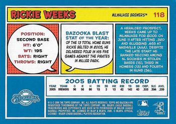 2006 Bazooka - Blue Fortune #118 Rickie Weeks Back