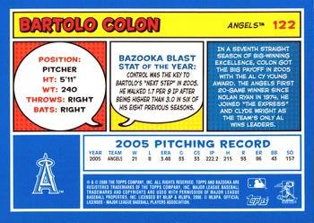 2006 Bazooka - Blue Fortune #122 Bartolo Colon Back