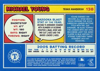 2006 Bazooka - Blue Fortune #138 Michael Young Back