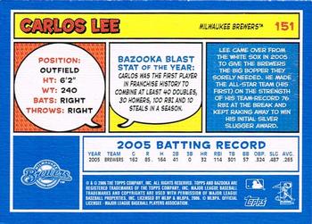 2006 Bazooka - Blue Fortune #151 Carlos Lee Back