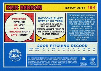 2006 Bazooka - Blue Fortune #154 Kris Benson Back