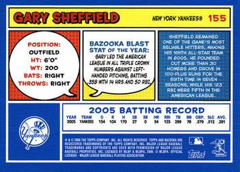 2006 Bazooka - Blue Fortune #155 Gary Sheffield Back