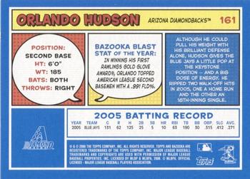 2006 Bazooka - Blue Fortune #161 Orlando Hudson Back