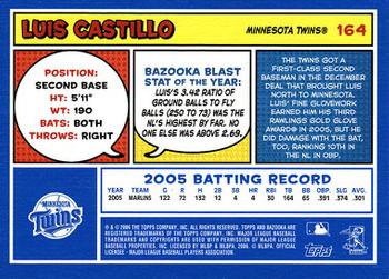 2006 Bazooka - Blue Fortune #164 Luis Castillo Back