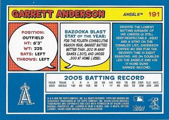 2006 Bazooka - Blue Fortune #191 Garret Anderson Back