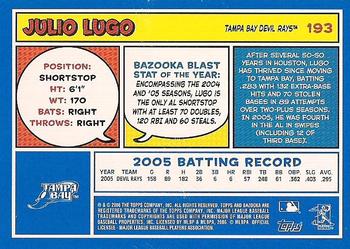 2006 Bazooka - Blue Fortune #193 Julio Lugo Back