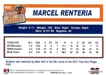 2019 Grandstand St. Lucie Mets #NNO Marcel Renteria Back