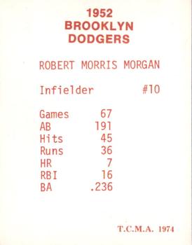 1974 TCMA 1952 Brooklyn Dodgers - Blue/White Red Names / Red Backs #NNO Bobby Morgan Back