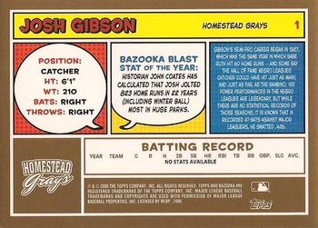 2006 Bazooka - Gold Chunks #1 Josh Gibson Back