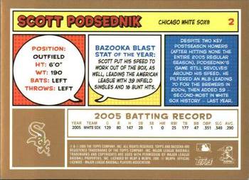 2006 Bazooka - Gold Chunks #2 Scott Podsednik Back