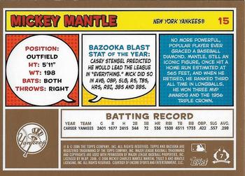 2006 Bazooka - Gold Chunks #15 Mickey Mantle Back