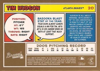 2006 Bazooka - Gold Chunks #20 Tim Hudson Back