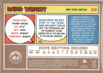 2006 Bazooka - Gold Chunks #69 David Wright Back