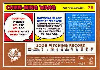 2006 Bazooka - Gold Chunks #79 Chien-Ming Wang Back