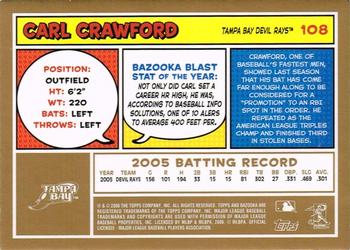 2006 Bazooka - Gold Chunks #108 Carl Crawford Back