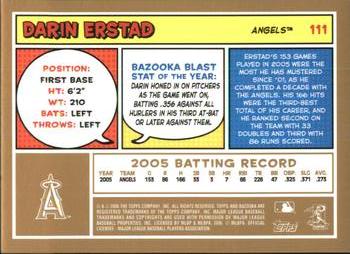 2006 Bazooka - Gold Chunks #111 Darin Erstad Back
