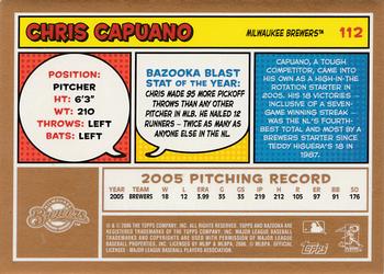 2006 Bazooka - Gold Chunks #112 Chris Capuano Back