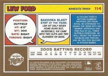 2006 Bazooka - Gold Chunks #114 Lew Ford Back