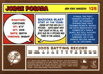 2006 Bazooka - Gold Chunks #125 Jorge Posada Back