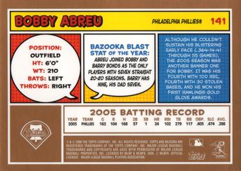 2006 Bazooka - Gold Chunks #141 Bobby Abreu Back
