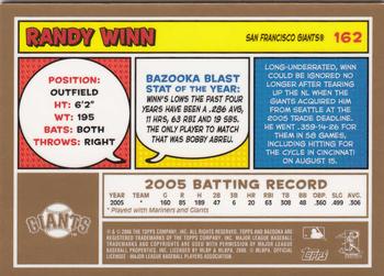 2006 Bazooka - Gold Chunks #162 Randy Winn Back