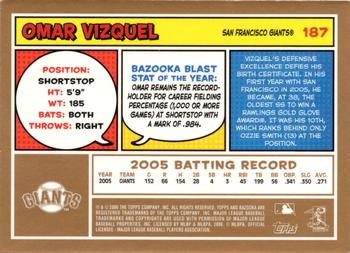2006 Bazooka - Gold Chunks #187 Omar Vizquel Back