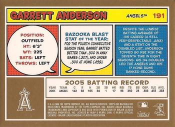 2006 Bazooka - Gold Chunks #191 Garret Anderson Back