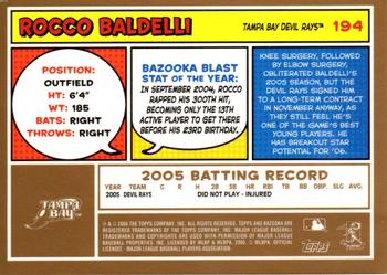 2006 Bazooka - Gold Chunks #194 Rocco Baldelli Back