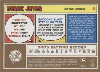 2006 Bazooka - Gold Chunks #5 Derek Jeter Back