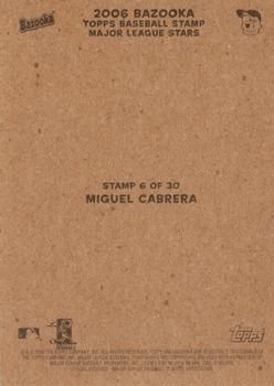 2006 Bazooka - Stamps #6 Miguel Cabrera Back