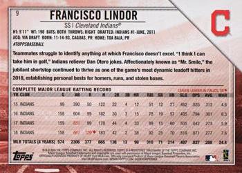 2019 Topps National Baseball Card Day #9 Francisco Lindor Back