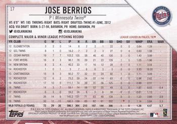 2019 Topps National Baseball Card Day #17 Jose Berrios Back